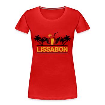 Lisbonne - T-shirt bio Premium Femme - rouge - Devant - Mia (176cm)