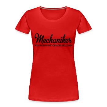 Mechaniker - Frauen Premium Bio T-Shirt - Rot - Vorne - Mia (176cm)
