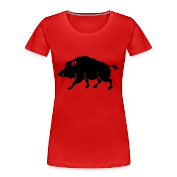 Wildschwein - Frauen Premium Bio T-Shirt - Rot - Vorne - Mia (176cm)