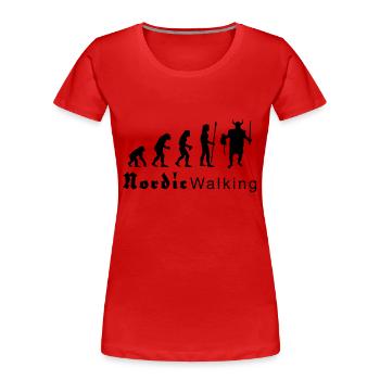 evolution_nordicwalking1 - Frauen Premium Bio T-Shirt - Rot - Vorne - Mia (176cm)