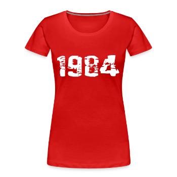 Year of birth - Women's Premium Organic T-Shirt - red - Front - Mia (176cm)