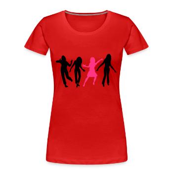 célébrer danser la foule fête gens hommes de femme - T-shirt bio Premium Femme - rouge - Devant - Mia (176cm)