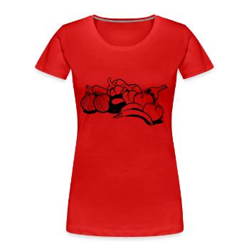 vegetables - Women's Premium Organic T-Shirt - red - Front - Mia (176cm)