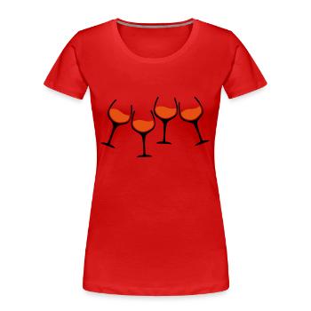 rotwein glaeser anstossen - Frauen Premium Bio T-Shirt - Rot - Vorne - Mia (176cm)