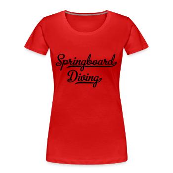 Plongée - T-shirt bio Premium Femme - rouge - Devant - Mia (176cm)