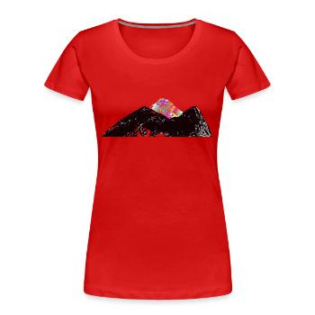 Berg mit farbenfrohem Gipfel - Frauen Premium Bio T-Shirt - Rot - Vorne - Mia (176cm)