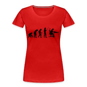 Evolution Of Man Coding Software Developer Program - Frauen Premium Bio T-Shirt - Rot - Vorne - Mia (176cm)