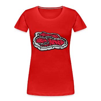 Steak saftig blutig Grillmeister - Frauen Premium Bio T-Shirt - Rot - Vorne - Mia (176cm)