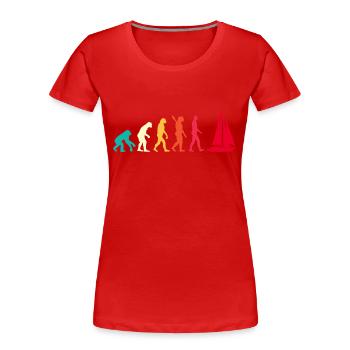 Evolution Graphic Sailboat Captain Sailing Sea Boa - Frauen Premium Bio T-Shirt - Rot - Vorne - Mia (176cm)