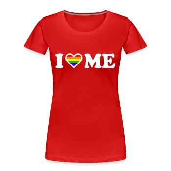 I love me - Frauen Premium Bio T-Shirt - Rot - Vorne - Mia (176cm)