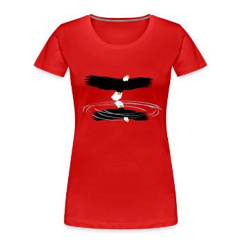 Reflet de pygargue à queue blanche animaux drôles fun4m3animal - T-shirt bio Premium Femme - rouge - Devant - Mia (176cm)