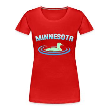 Duck Minnesota Design für stolze Minnesotaner - Frauen Premium Bio T-Shirt - Rot - Vorne - Mia (176cm)