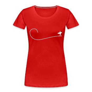Surfing Surfboard Surfer Geschenksidee - Frauen Premium Bio T-Shirt - Rot - Vorne - Mia (176cm)