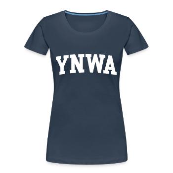 vous ne marchez jamais seul - T-shirt bio Premium Femme - bleu marine - Devant - Mia (176cm)