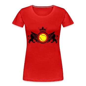 Tennis Crest - Women's Premium Organic T-Shirt - red - Front - Mia (176cm)