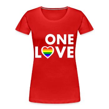 One love - Frauen Premium Bio T-Shirt - Rot - Vorne - Mia (176cm)