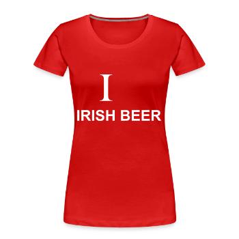 Bière Vin Whisky Schnaps Alcool - T-shirt bio Premium Femme - rouge - Devant - Mia (176cm)
