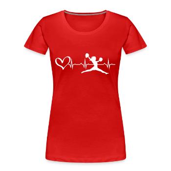 Cheerleading Perfect Birthday Gift - Women's Premium Organic T-Shirt - red - Front - Mia (176cm)