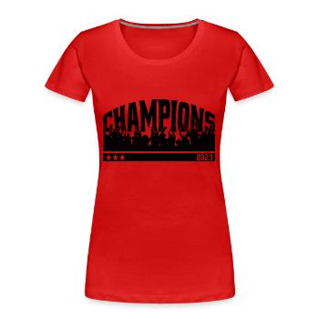 Champions 2023 - Frauen Premium Bio T-Shirt - Rot - Vorne - Mia (176cm)
