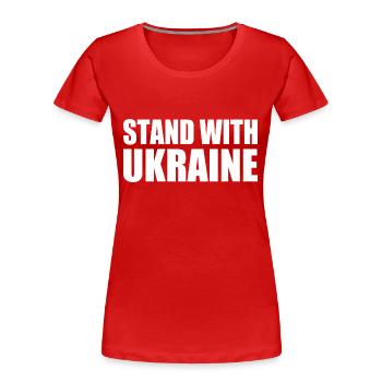 Stand with ukraine - Women's Premium Organic T-Shirt - red - Front - Mia (176cm)