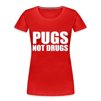 Carlins pas de drogues - T-shirt bio Premium Femme - rouge - Devant - Mia (176cm)