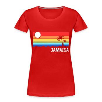 Jamaïque Caraïbes Vacances sur les îles - T-shirt bio Premium Femme - rouge - Devant - Mia (176cm)