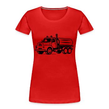 old truck - Women's Premium Organic T-Shirt - red - Front - Mia (176cm)