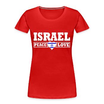 Israel - Frauen Premium Bio T-Shirt - Rot - Vorne - Mia (176cm)