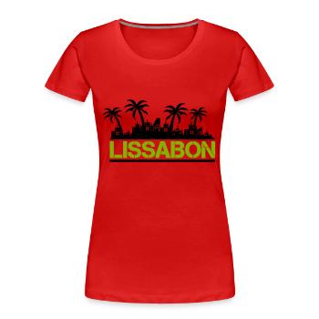 Lisbonne - T-shirt bio Premium Femme - rouge - Devant - Mia (176cm)