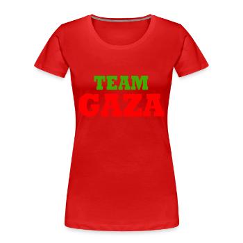 Team gaza - Frauen Premium Bio T-Shirt - Rot - Vorne - Mia (176cm)