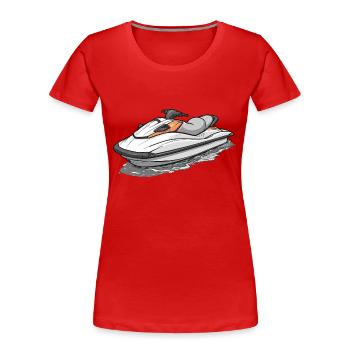 Action am Jetski - Frauen Premium Bio T-Shirt - Rot - Vorne - Mia (176cm)