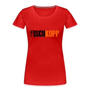 Fischkopp Fisch Fischkopf Küste Angler Fischer - Frauen Premium Bio T-Shirt - Rot - Vorne - Mia (176cm)
