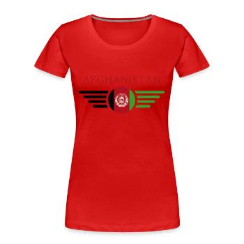 Ich liebe Afghanistan, Eleganz Stil Design T-Shirt - Frauen Premium Bio T-Shirt - Rot - Vorne - Mia (176cm)