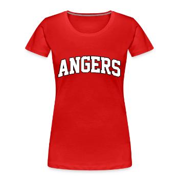 Logo Angers : Design collégial au style raffiné - T-shirt bio Premium Femme - rouge - Devant - Mia (176cm)