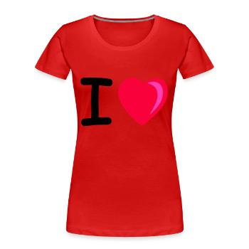 I heart - Frauen Premium Bio T-Shirt - Rot - Vorne - Mia (176cm)