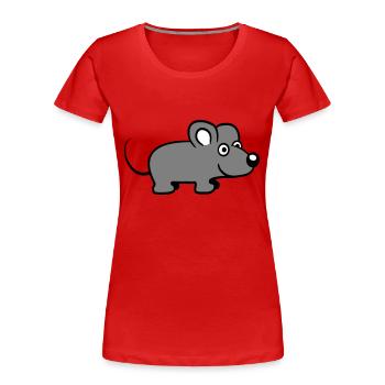 Maus Mäuschen Süße Kleine Ratte Nager Freundlich - Frauen Premium Bio T-Shirt - Rot - Vorne - Mia (176cm)