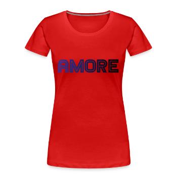 amore - Italia - Italien - Love Liebe italienisch - Frauen Premium Bio T-Shirt - Rot - Vorne - Mia (176cm)