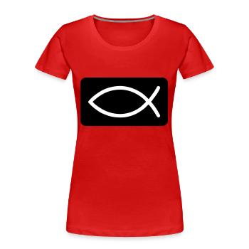 Fisch Christlich Jesus - Frauen Premium Bio T-Shirt - Rot - Vorne - Mia (176cm)