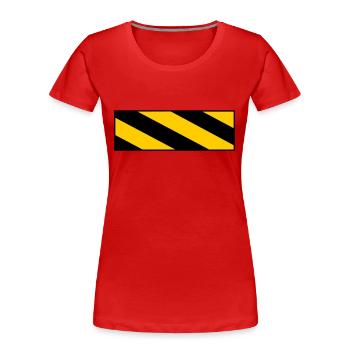 warning sign - Frauen Premium Bio T-Shirt - Rot - Vorne - Mia (176cm)