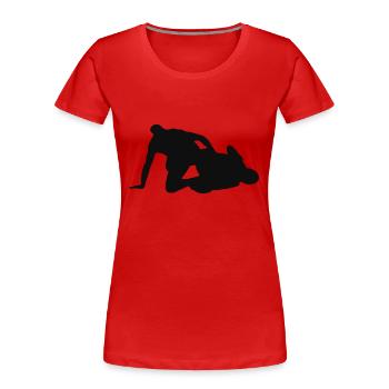 Grappling Leg Control Silhouette - Frauen Premium Bio T-Shirt - Rot - Vorne - Mia (176cm)