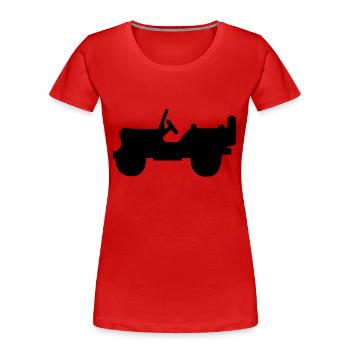 Shilouette Willys solo - Frauen Premium Bio T-Shirt - Rot - Vorne - Mia (176cm)