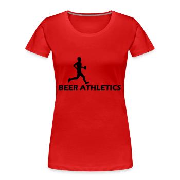 beer athletics - Frauen Premium Bio T-Shirt - Rot - Vorne - Mia (176cm)