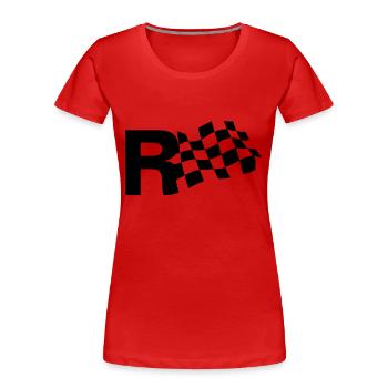 R Flag - Frauen Premium Bio T-Shirt - Rot - Vorne - Mia (176cm)
