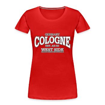 Cologne white - Frauen Premium Bio T-Shirt - Rot - Vorne - Mia (176cm)
