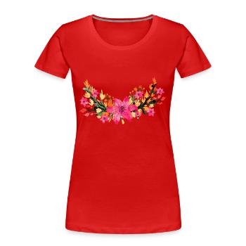 Flowers - Women's Premium Organic T-Shirt - red - Front - Mia (176cm)