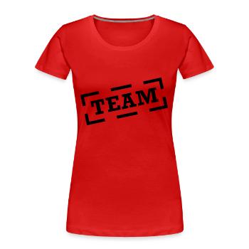 team - Women's Premium Organic T-Shirt - red - Front - Mia (176cm)