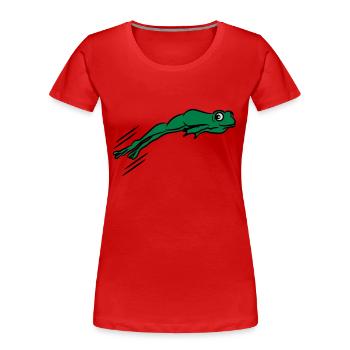 Frosch springen - Frauen Premium Bio T-Shirt - Rot - Vorne - Mia (176cm)