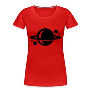 planet - Women's Premium Organic T-Shirt - red - Front - Mia (176cm)