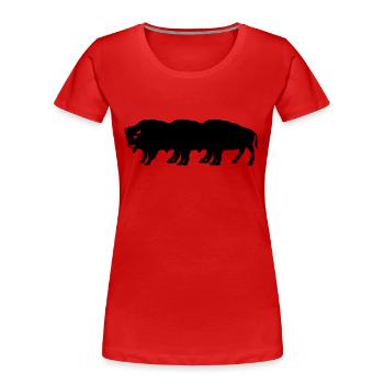 bisons - Frauen Premium Bio T-Shirt - Rot - Vorne - Mia (176cm)