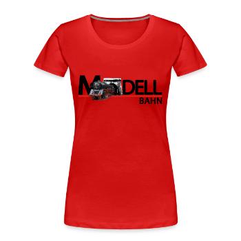 Modellbahn - Frauen Premium Bio T-Shirt - Rot - Vorne - Mia (176cm)